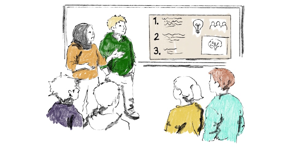 Illustration af  De tre pointer