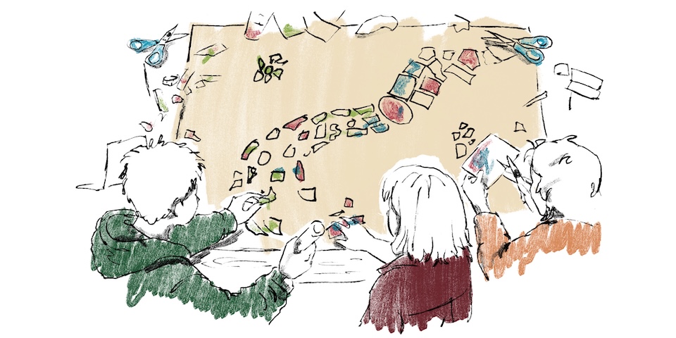 Illustration af kollage