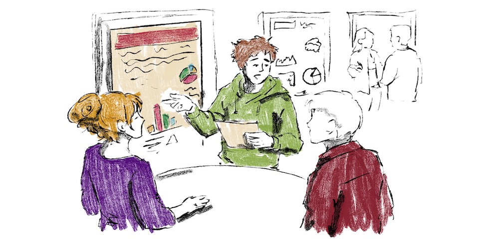 Illustration af poster presentation