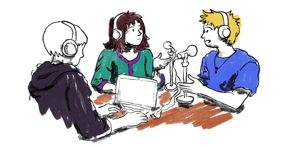 Illustration af video og podcast